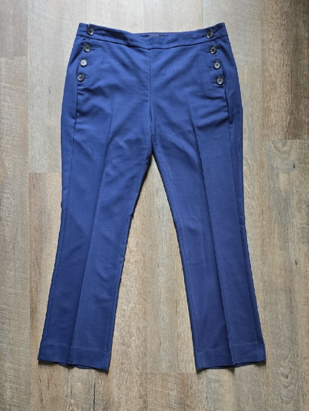 Express Women's Mid-Rise Side Button Barely Boot Columnist Pants 14R - Picture 2 of 6